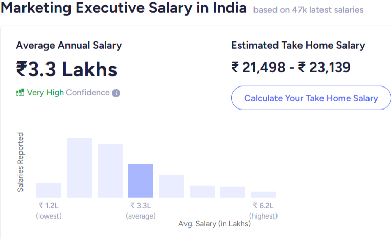 Marketing Executive Salary in India 2024