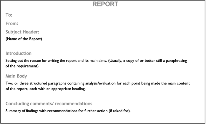 Sample Structure for Reports